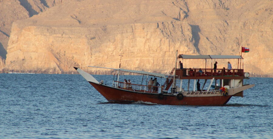 Dhau In Khasab auf dem Meer